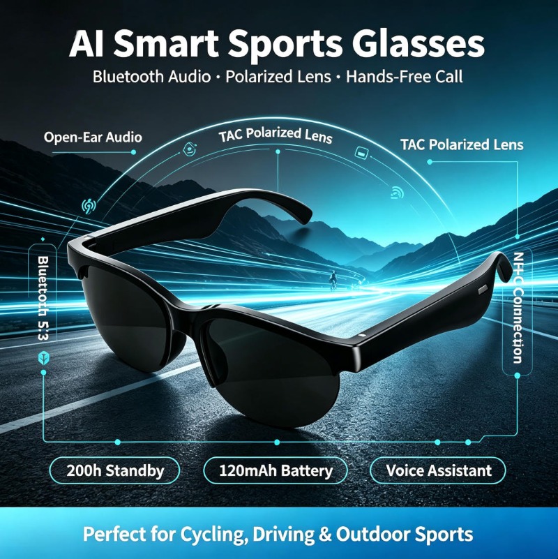Smart Sports Glasses Open Ear  - Smart Glasses Lens ulasan dan harga