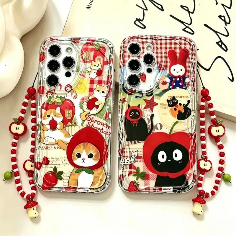 Cat Red Apple Fruit Chain Case - Realme C67 ulasan dan harga