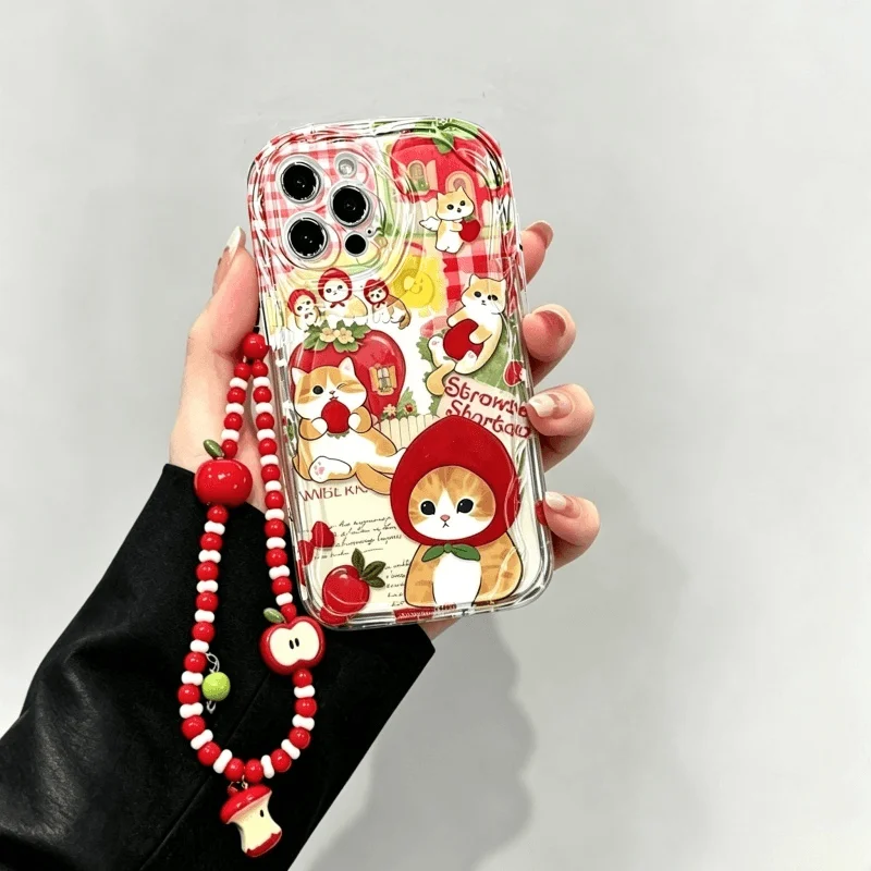 Cat Red Apple Fruit Chain Case - Realme C67 ulasan dan harga